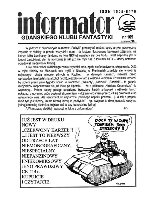 Okładka: Informator GKF, #109 czerwiec 1998