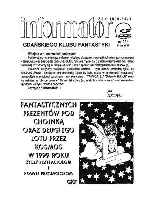 Okładka: Informator GKF, #114 listopad 1998