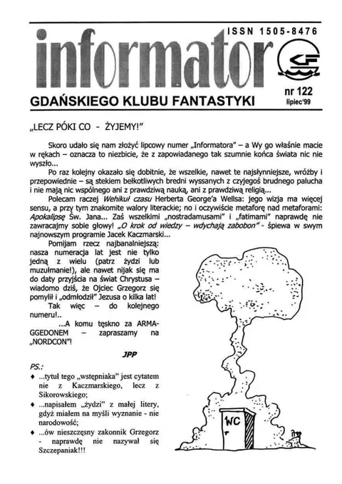 Okładka: Informator GKF, #122 lipiec 1999