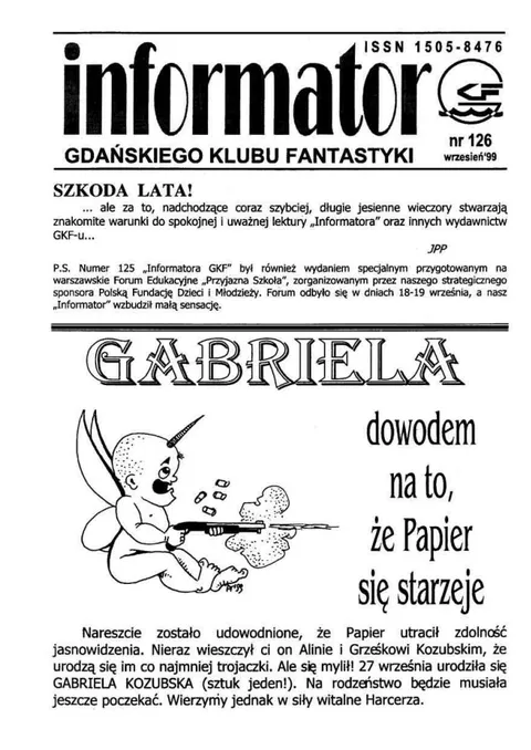 Okładka: Informator GKF, #126 wrzesień 1999