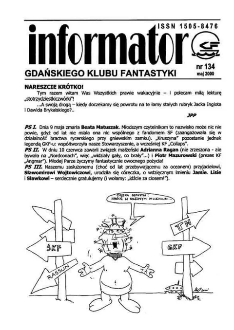 Okładka: Informator GKF, #134 maj 2000