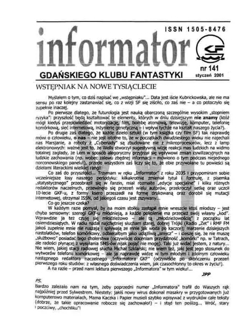 Okładka: Informator GKF, #141 styczeń 2001