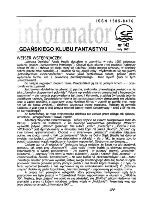 Okładka: Informator GKF, #142 luty 2001