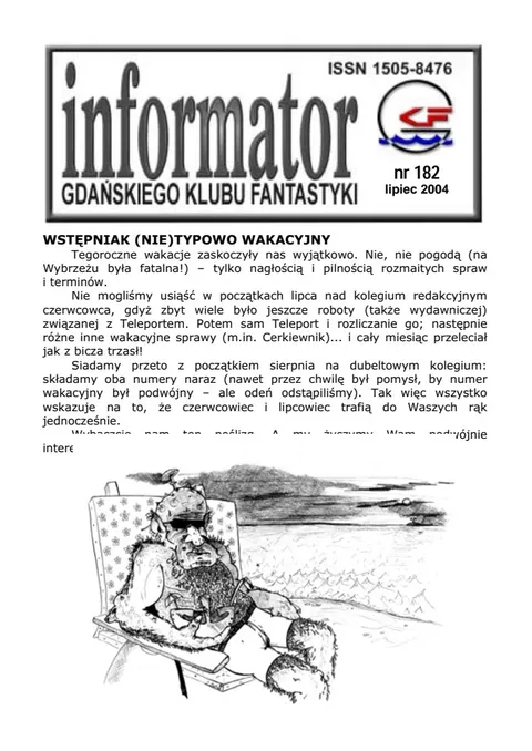 Okładka: Informator GKF, #182 lipiec 2004
