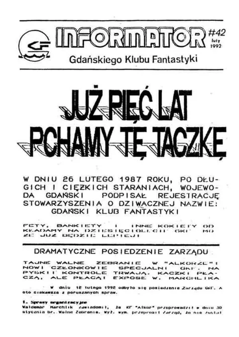 Okładka: Informator GKF, #42 luty 1992