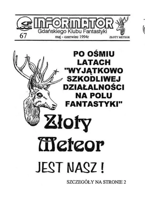 Okładka: Informator GKF, #67 maj – czerwiec 1994