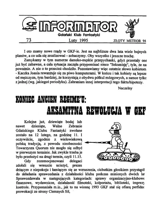 Okładka: Informator GKF, #73 luty 1995