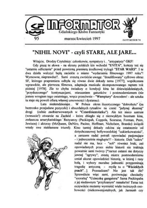 Okładka: Informator GKF, #95 marzec – kwiecień 1997