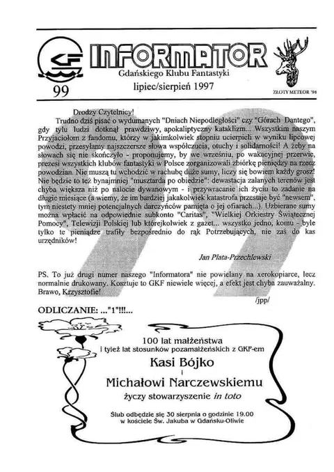 Okładka: Informator GKF, #99 lipiec – sierpień 1997