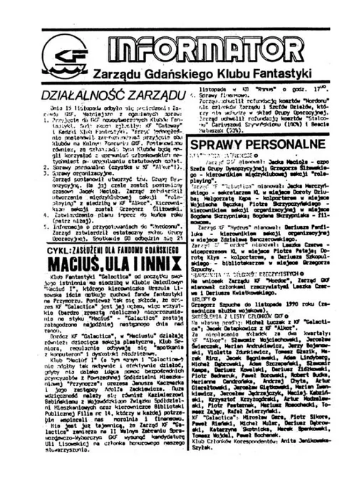 Okładka: Informator Zarządu GKF, #10 listopad 1988