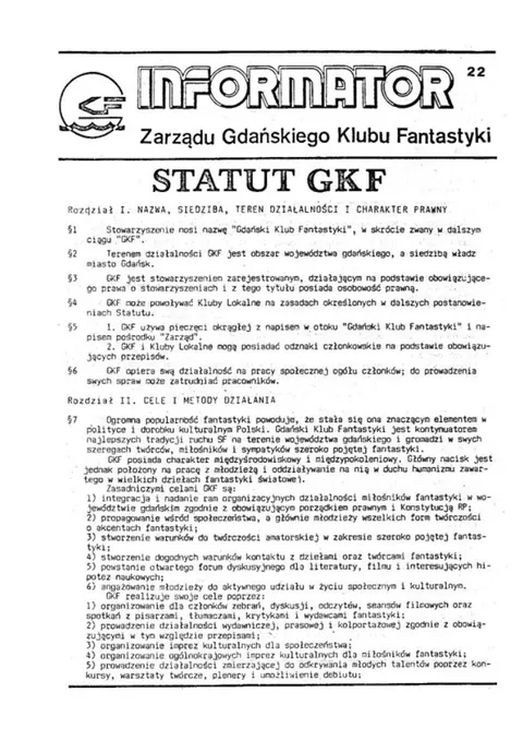 Okładka: Informator GKF #22 specjalny