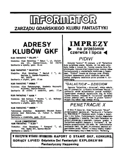 Okładka: Informator Zarządu GKF, #6 lipiec 1988